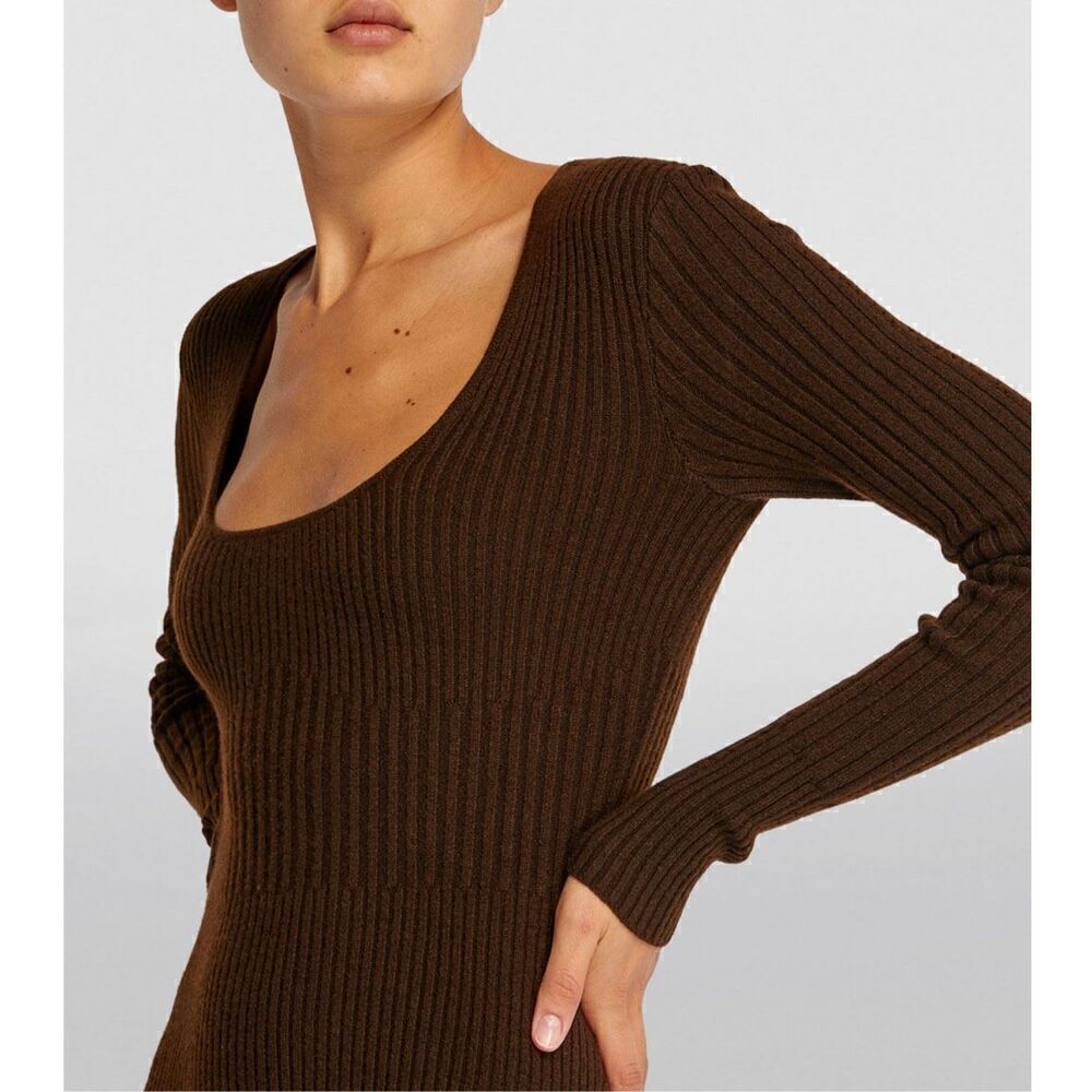 Frame Ribbed Cashmere U-Neck Dress NWT medium - Picture 5 of 15